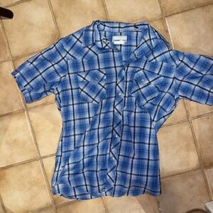 Wrangler Pearl Snap Short Sleeve Button Up Shirt Size Medium